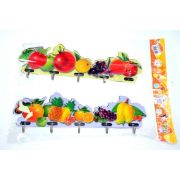 Крючки д/полотенец  на планке 6шт Овощи