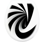 Сиденье д/унитаза пласт. «ЧЕРНО-БЕЛОЕ»