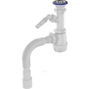 Сифон отстойник гофр 1 1/2*40/50 с отводом под стир.маш UNICORN