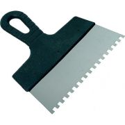 Шпатель из нержавеющей стали, пл. ручка 200 мм, зуб. 4 х 4