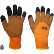 Перчатки утепленные Торро усиленные оранжево-коричневые, черные пальцы /10/
