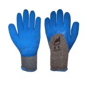 Перчатки утепленные Х/Б вспен. покрытие,синие/12/