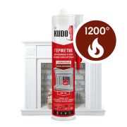 Герметик высокотемпературный для каминов, печей +1200 С «КUDO КSК 707» красно-коричн. 280 мл/12/