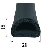 Уплотнитель д/ок/дв.  50м. D 21*15мм. черный