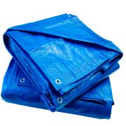 Тент 4м х 8м синий с люверсами 60гр/м2