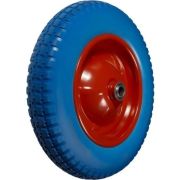Колесо полиуретан. для тачки 3,25-8 под ось 16мм.(литое) синие
