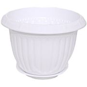 Кашпо «Байкал»  с поддоном белый 4,0 л