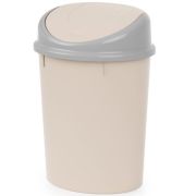 Ведро для мусора с крышкой овальное 12 л.Бежевый