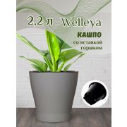 Кашпо «Лея» с автополивом 2,2 л. серый