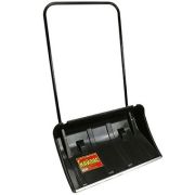 Движок для снега на колесеках «КАЙЛАС» 860 х 500мм.  пластмас. с металл ручкой Черный