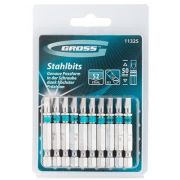 Набор бит SL4 х 25, сталь S2, 10 шт// GROSS