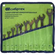 Набор ключей комбинированных, 6-22 мм, 12 шт, CrV