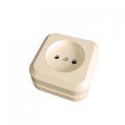Розетка о/у квадратная керамика Слон. кость