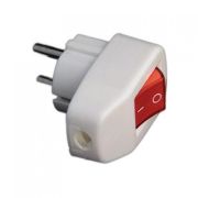 Вилка Универсал с/з 6А белая с выкл.0056