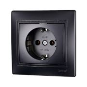 Розетка NE-AD 1 мест С/У. С/З керамика,ЧЕРНЫЙ