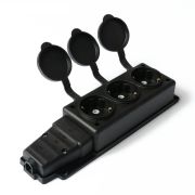 Розетка-Колодка КАУЧУК 3 гнезда с/з NE-AD