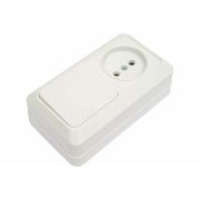 Блок Выключатель 1кл + Розетка о/у, б/з  TDM